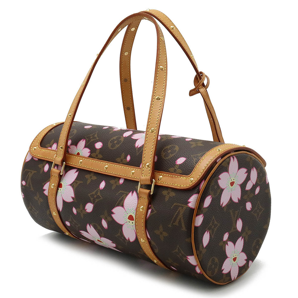 LOUIS VUITTON Monogram Cherry Blossom Papillon Handbag Cylindrical Takashi - Picture 2 of 9